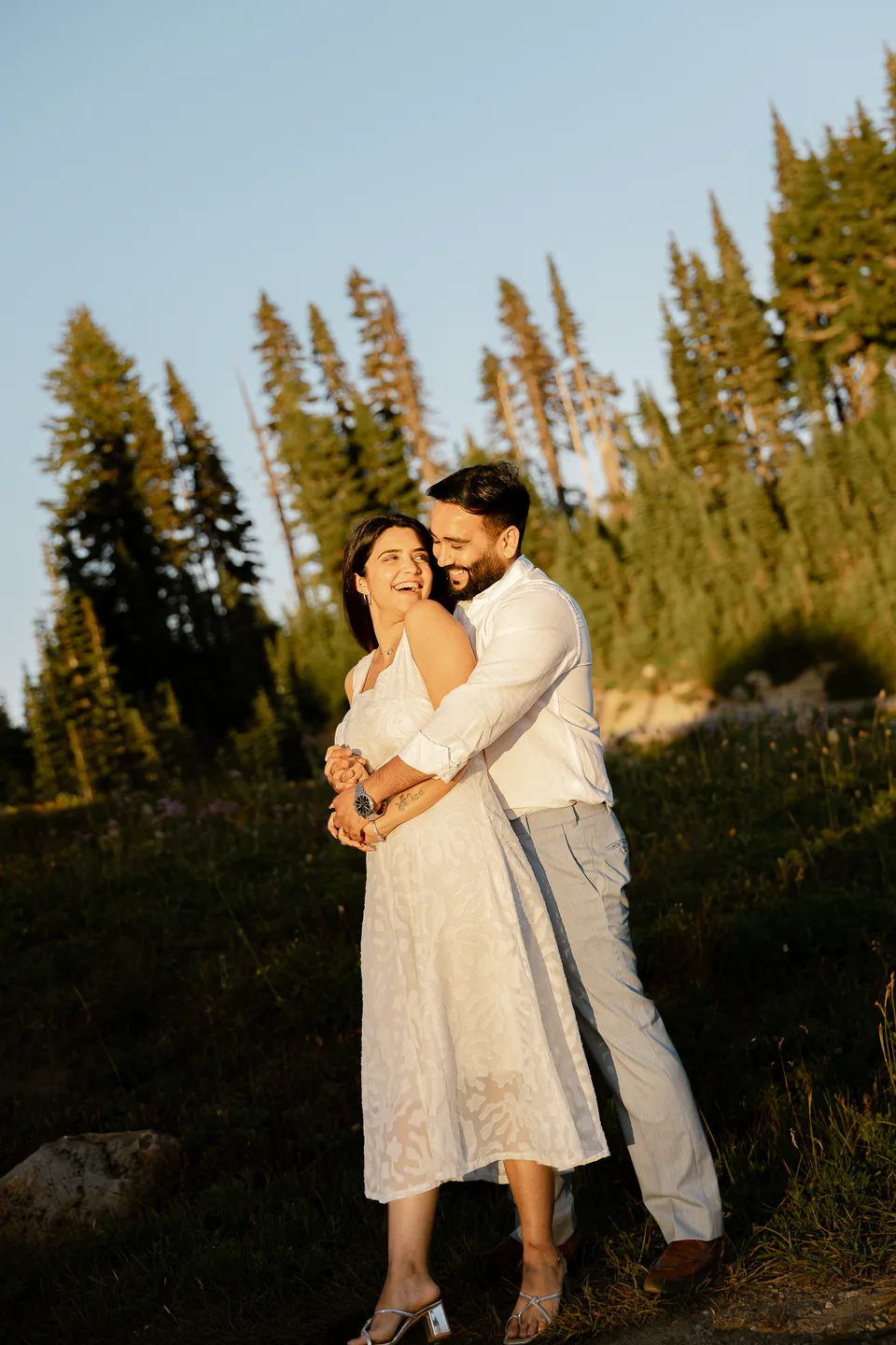 Vaibhav and Tonakshi sharing a joyful embrace